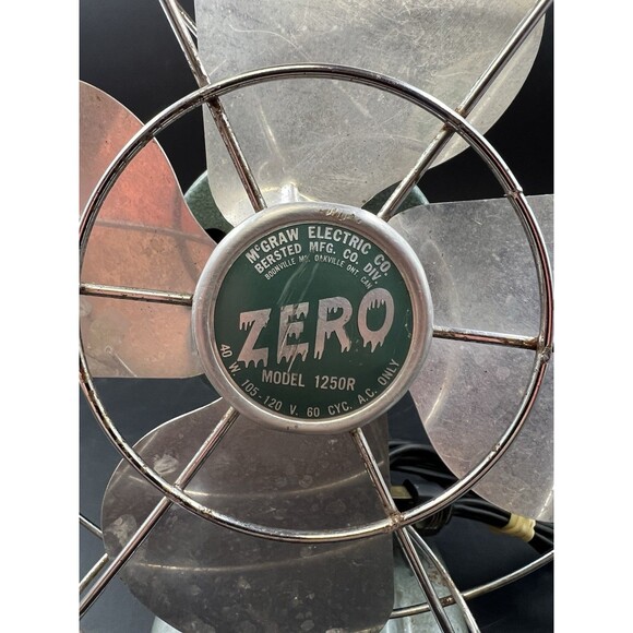 Vintage McGraw Electric Co Zero M/N 1250R 9” Desk Fan - Picture 5 of 8